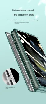 Transparent Privacy Screen Tempered Glass Protector Case For OnePlus Open 1 + Open Fold All-inclusive Spring Hinged Holder Cover 4