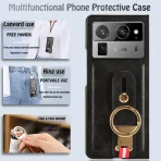 For Tecno Phantom V Fold2 Case Lanyard Luxury Leather Phone Case for Phantom V Fold 2 Wrist Strap Finger Ring Back Cover 1